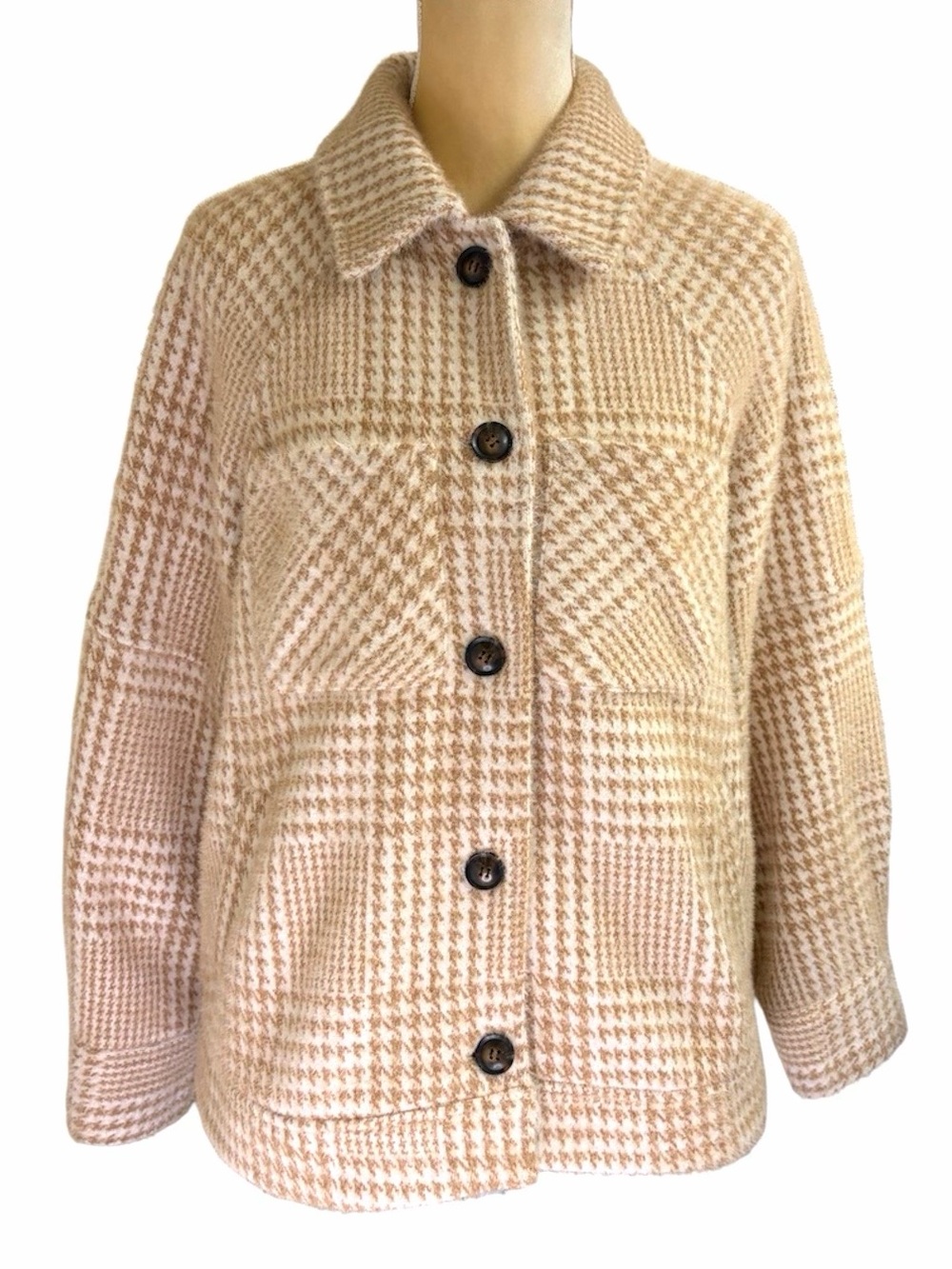 Greylin Houndstooth Shirt Jacket Medium - Picture 2 of 11
